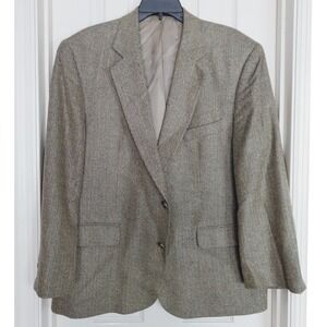Yorkshire‎ Square Dark Academia Sport Coat Herringbone Silk Wool Blazer Mens 44S